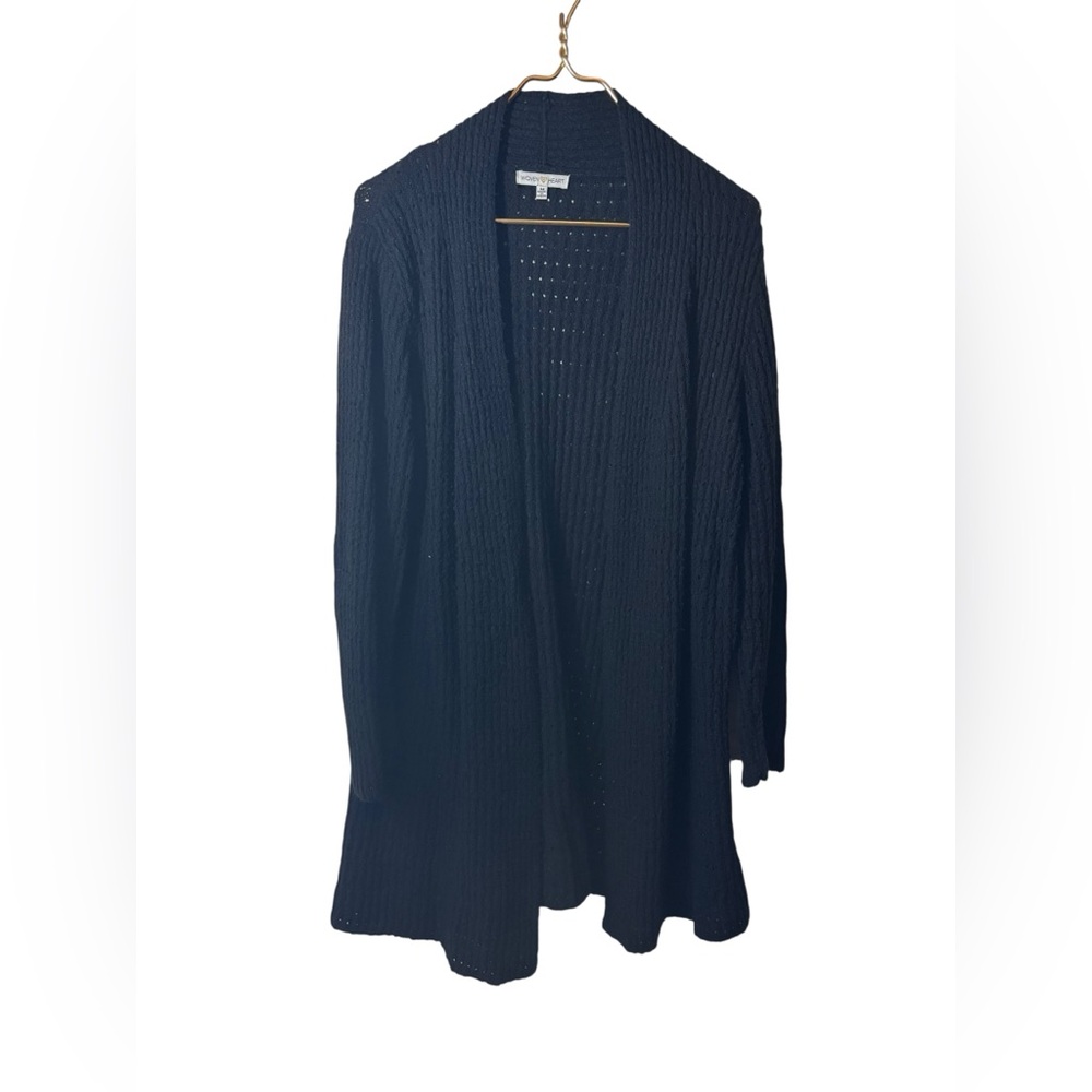 WOVEN HEART | black sweater cardigan medium
